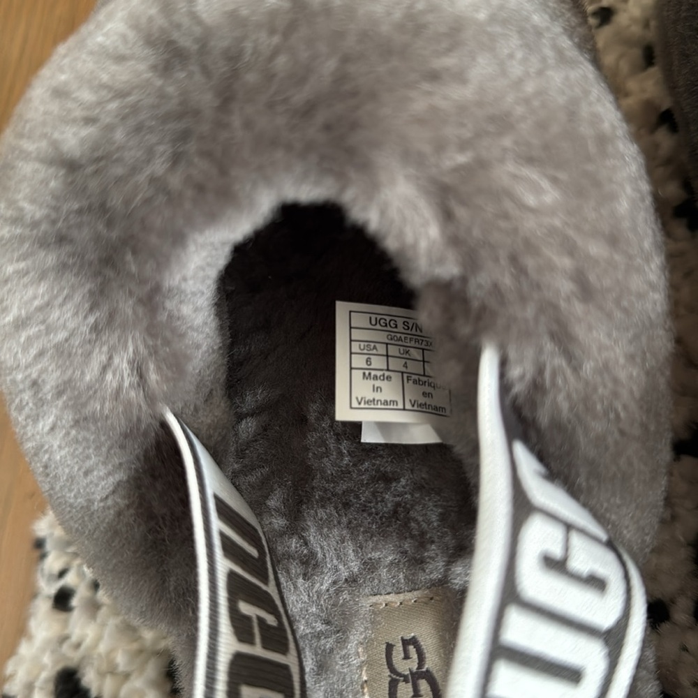 UGG Fluff Yeah Slide Gray- LIKE NEW - Picture 4 of 5